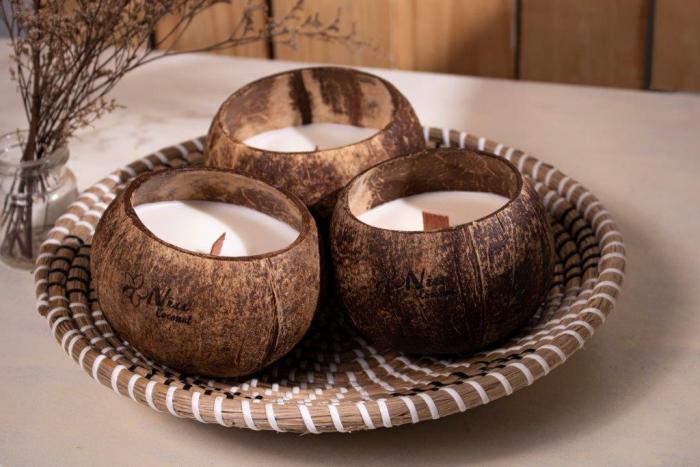 3x Kokoskerzen im Set: Toasted Coconut, Lime und Vanille